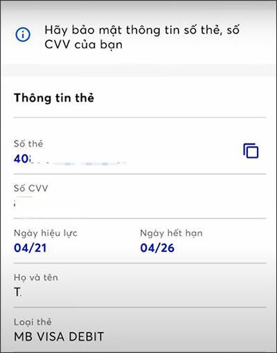 Số thẻ MBBank