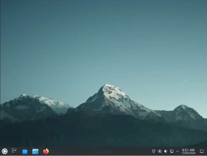 Desktop Kubuntu mặc định.