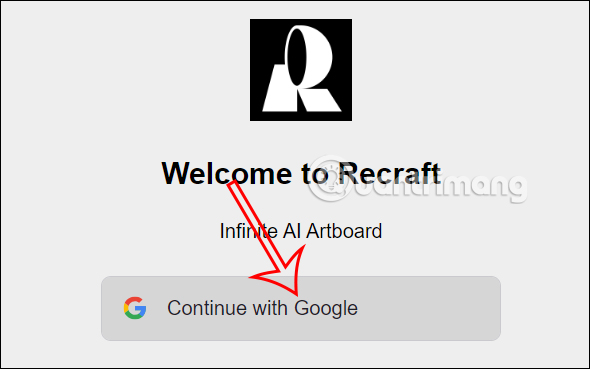 Đăng nhập Recraft.AI bằng tài khoản Google