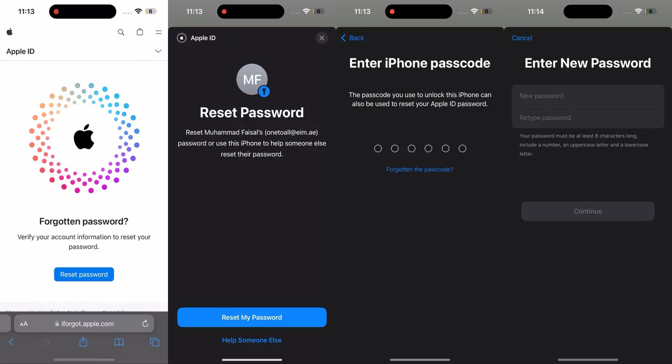 Reset mật khẩu Apple ID thông qua trang web iForgot