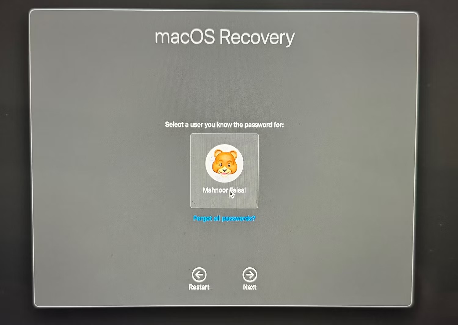 Màn hình khôi phục macOS