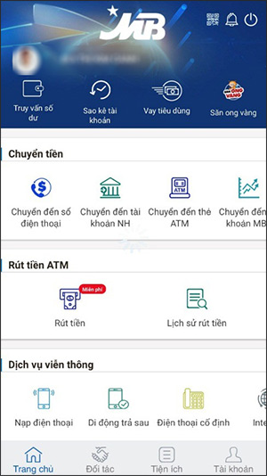 MB Bank rút tiền mã QR