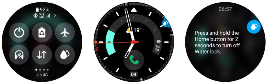 Tính năng Water Lock hoạt động trên Galaxy Watch