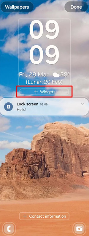 Thêm widget màn hình khóa Samsung