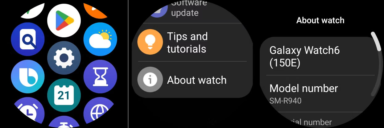 Kiểm tra model Samsung Galaxy Watch