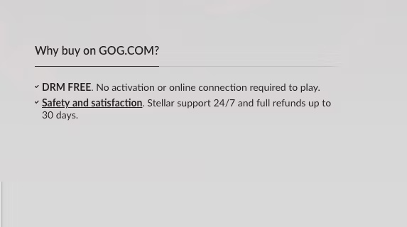 Chính sách DRM của GIG trên GOG Galaxy