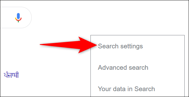 Chọn “Search Settings”