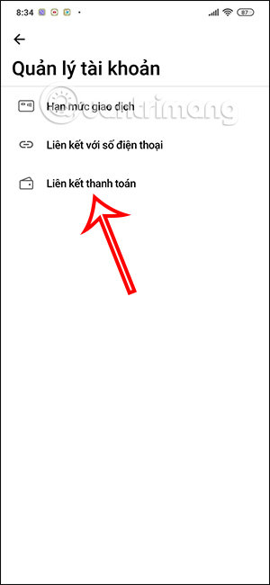 Liên kết thanh toán Techcombank Mobile