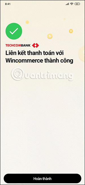 Liên kết thanh toán Techcombank Mobile thành công