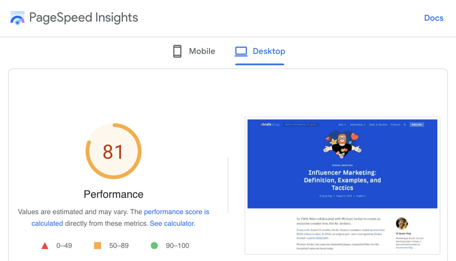 PageSpeed Insights