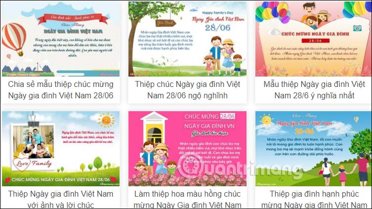 Làm thiệp Ngày gia đình Việt Nam online