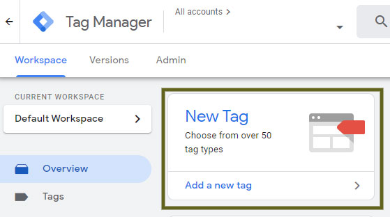 Nhấp vào tùy chọn “Add a new tag”