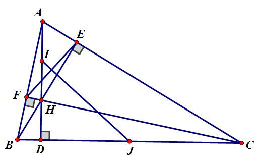 Cho △ABC có các đường cao AD;BE;CF