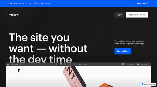 Webflow là trình tạo trang web không cần code