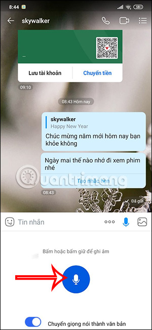 Thu âm giọng nói trên Zalo