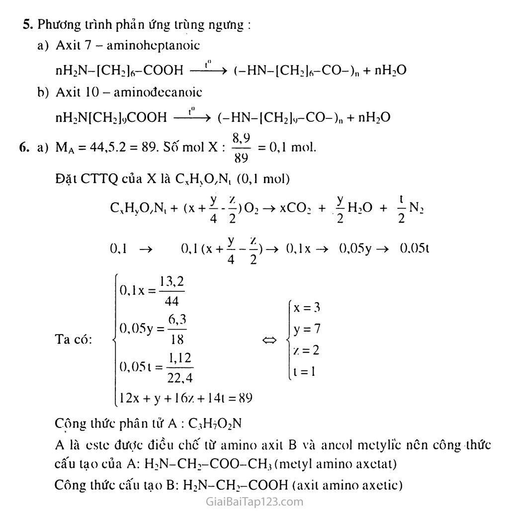 Bài 10: Amino axit trang 7