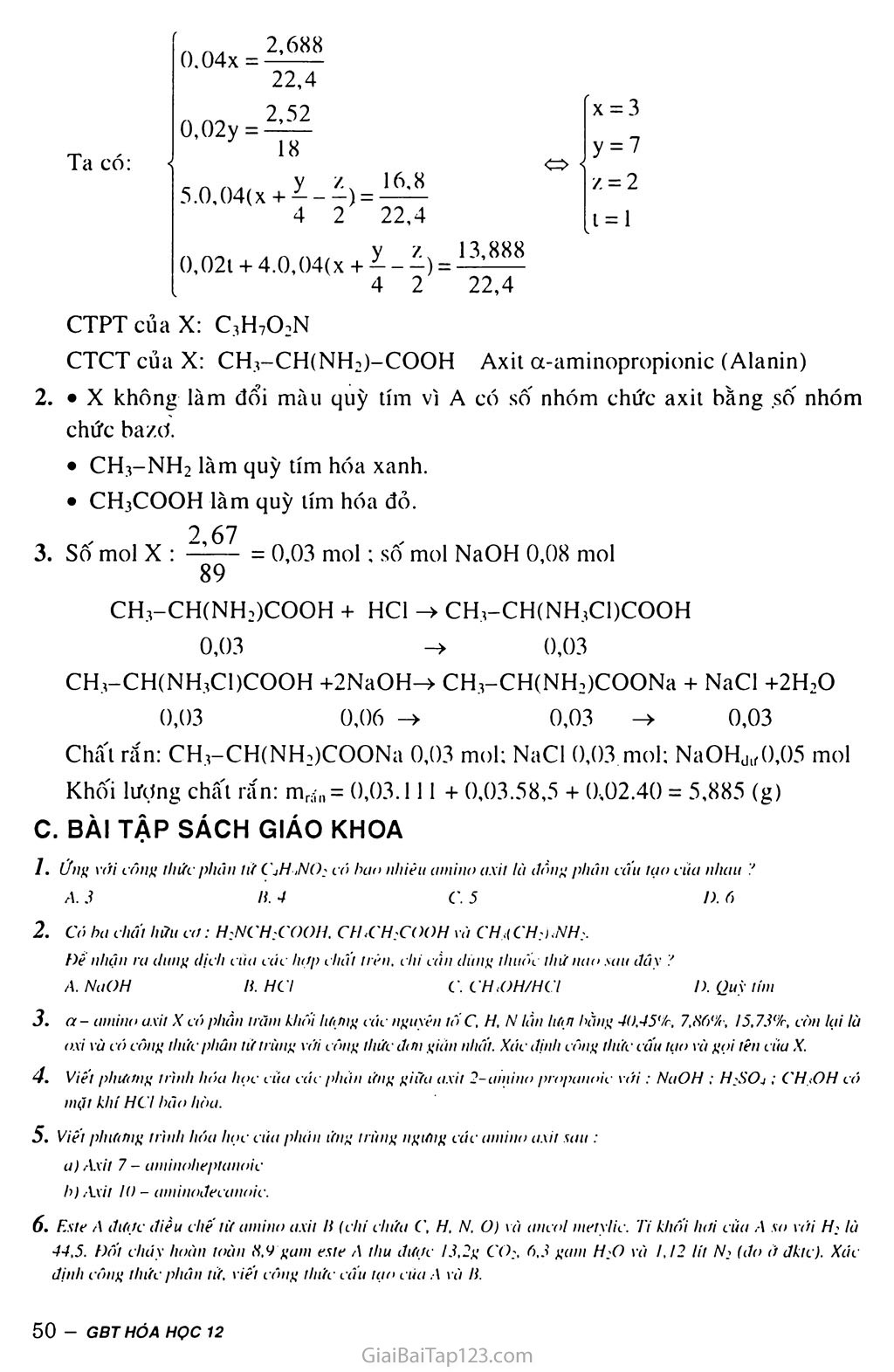 Bài 10: Amino axit trang 5