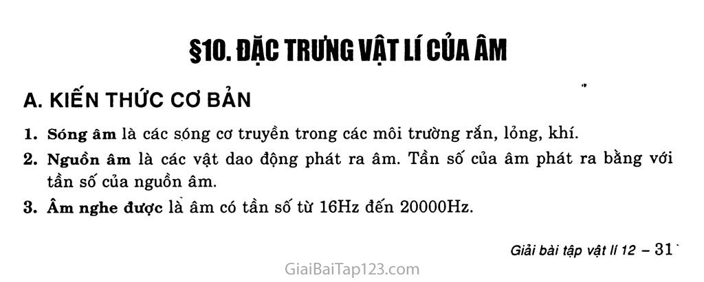 Bài 10: Đặc trưng vật lí của âm trang 1