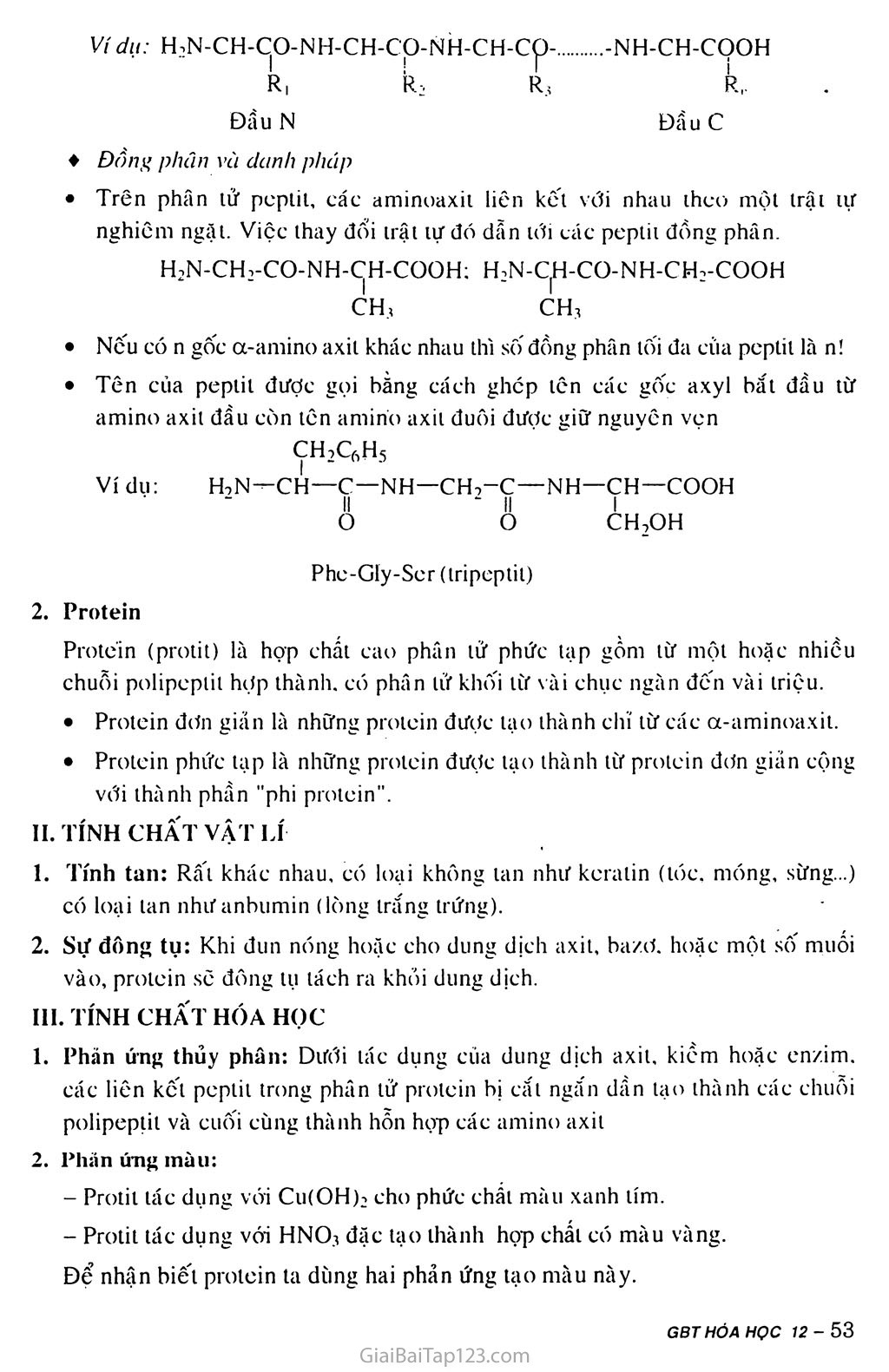 Bài 11: Peptit và protein trang 2