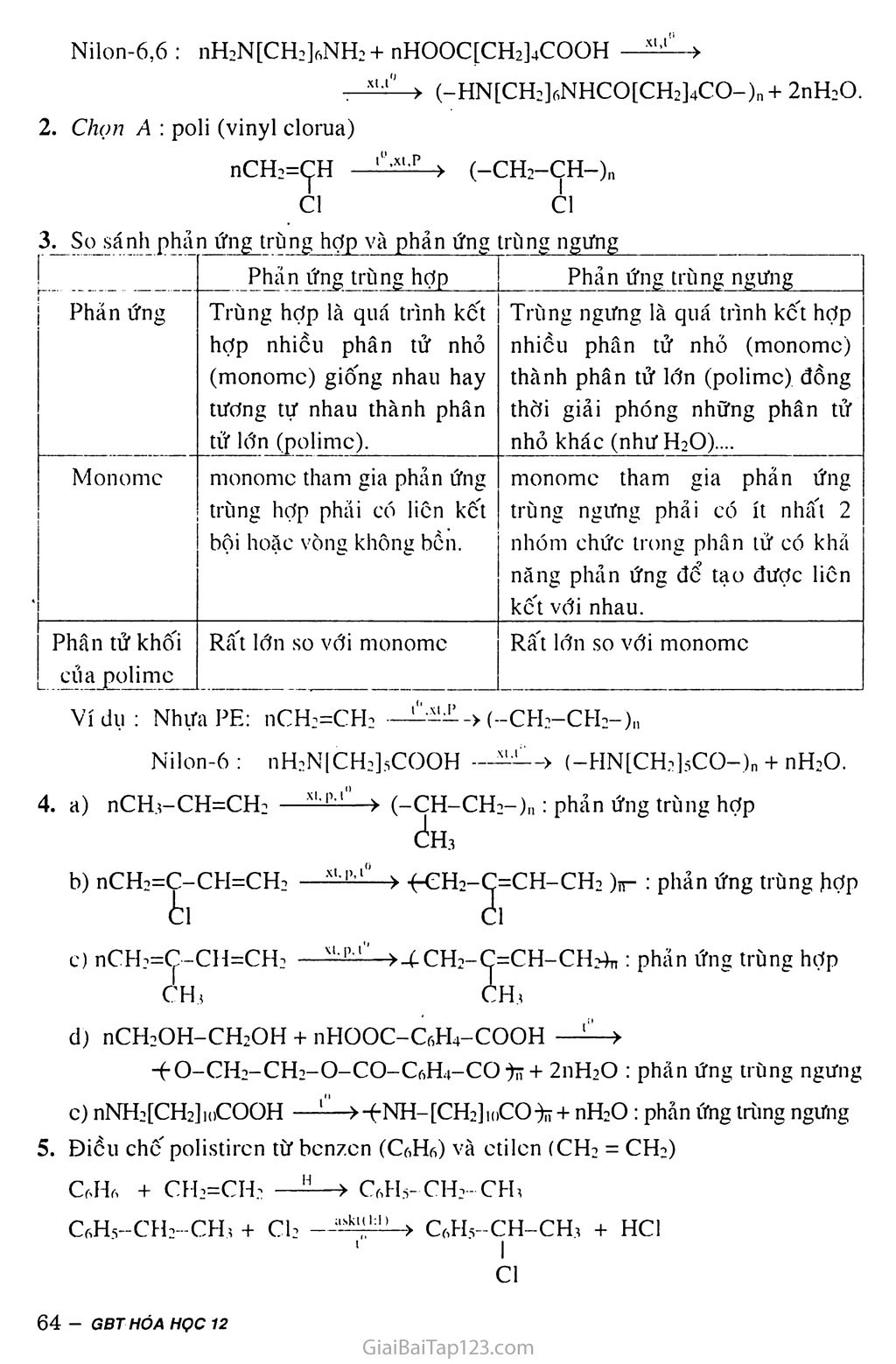 Bài 13: Đại cương về polime trang 5