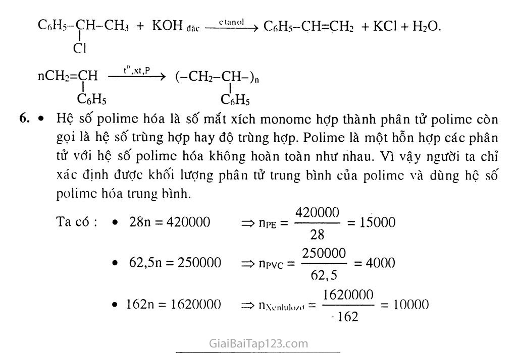 Bài 13: Đại cương về polime trang 6