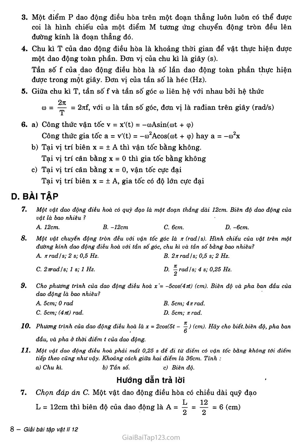 Bài 1: Dao động điều hòa trang 4