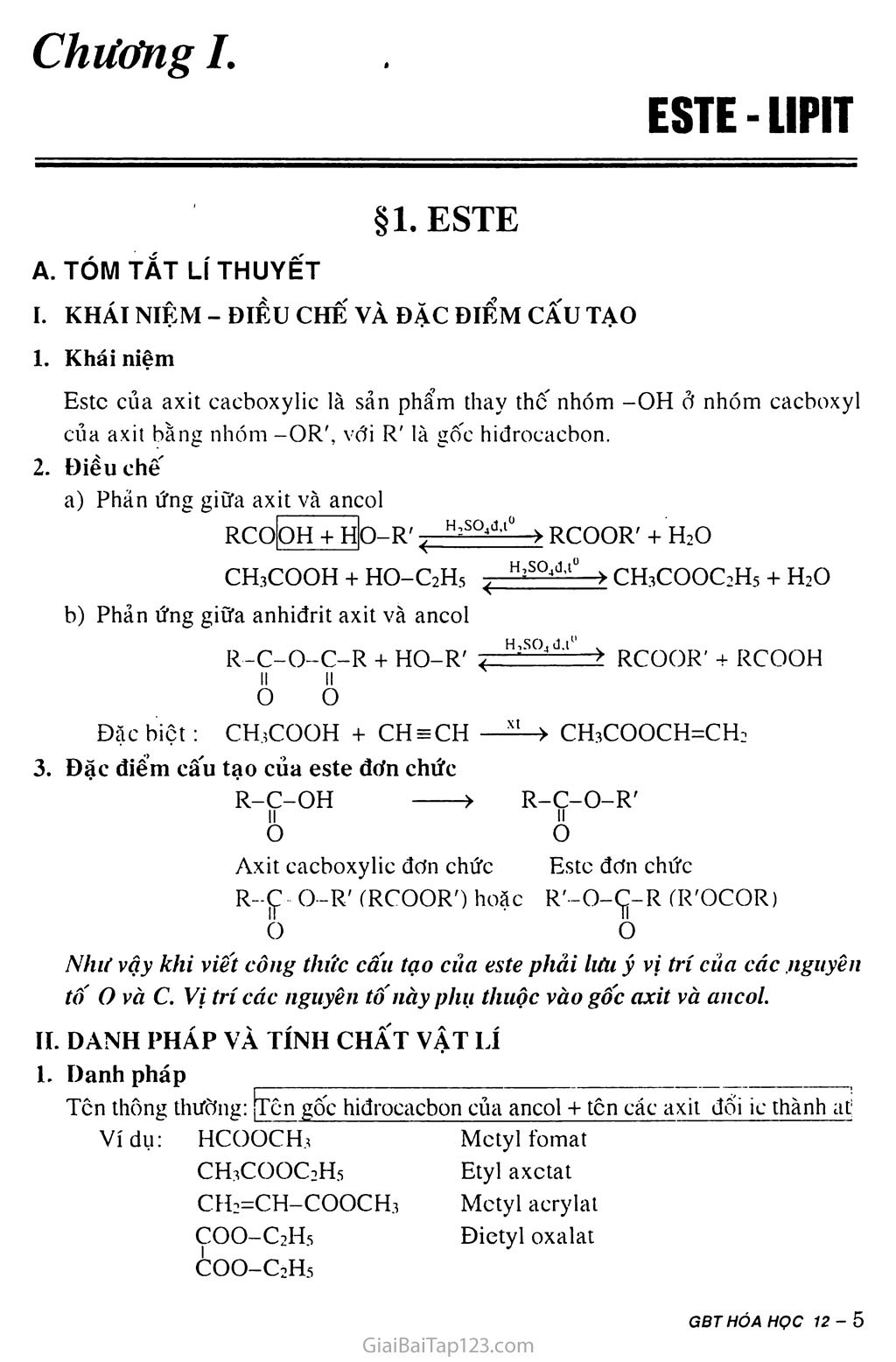 Bài 1: Este trang 1