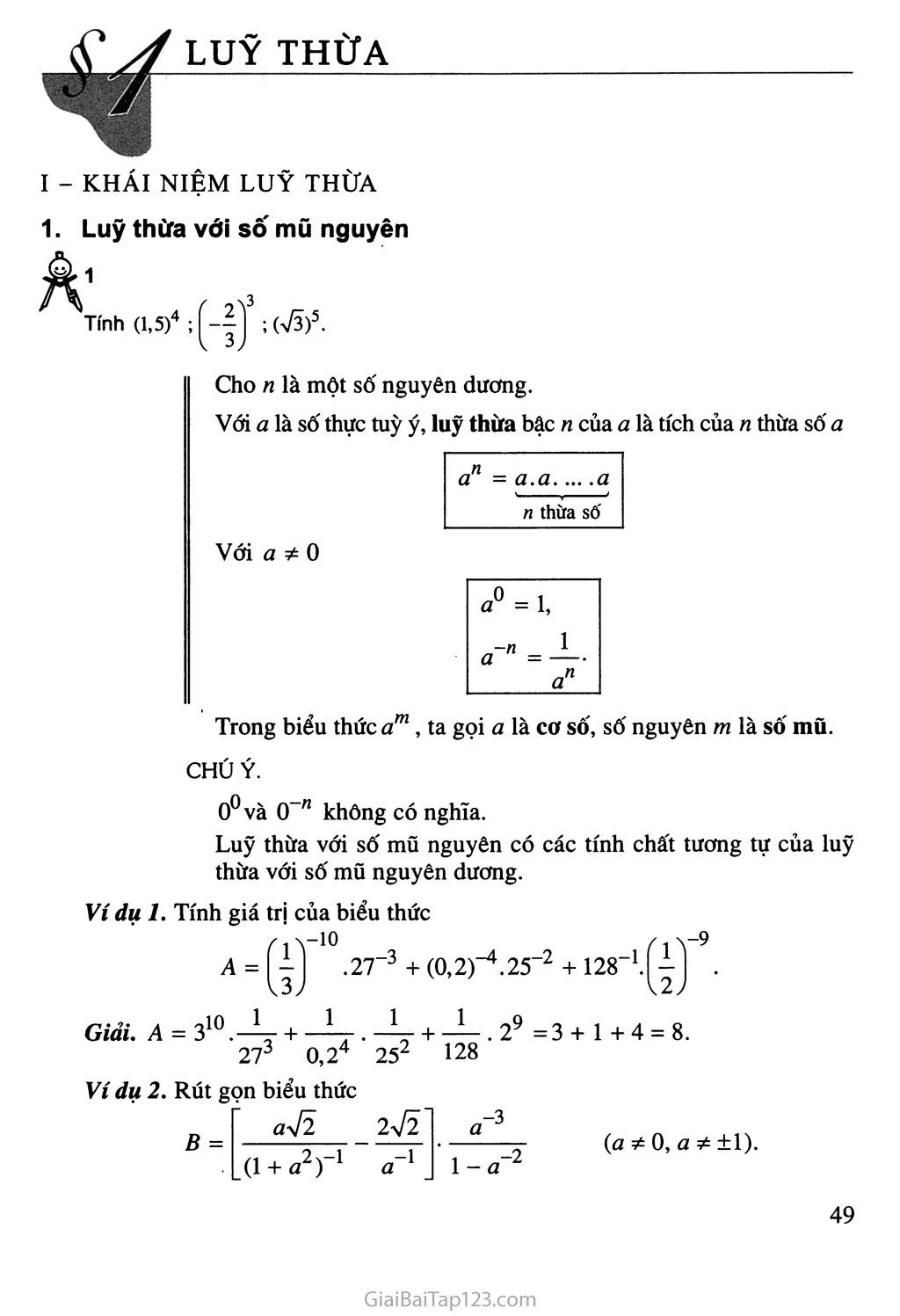 Bài 1. Lũy thừa trang 2