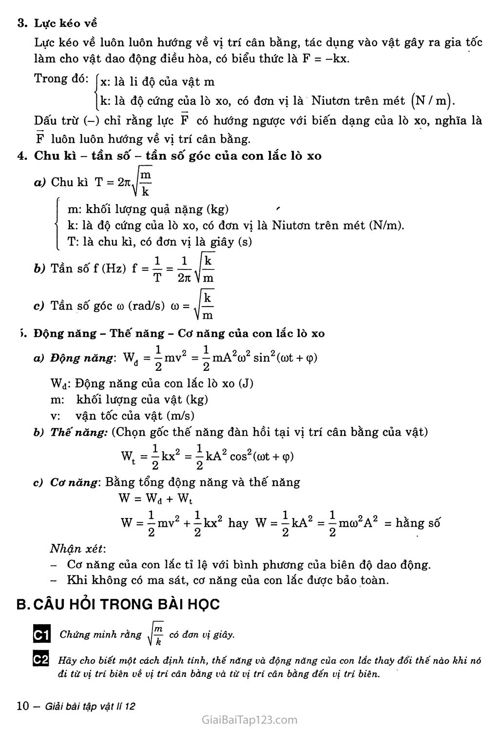 Bài 2: Con lắc lò xo trang 2