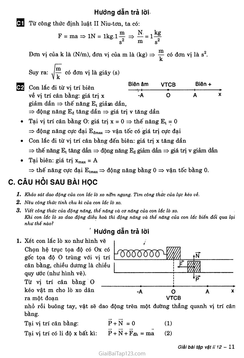 Bài 2: Con lắc lò xo trang 3