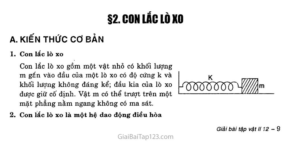 Bài 2: Con lắc lò xo trang 1