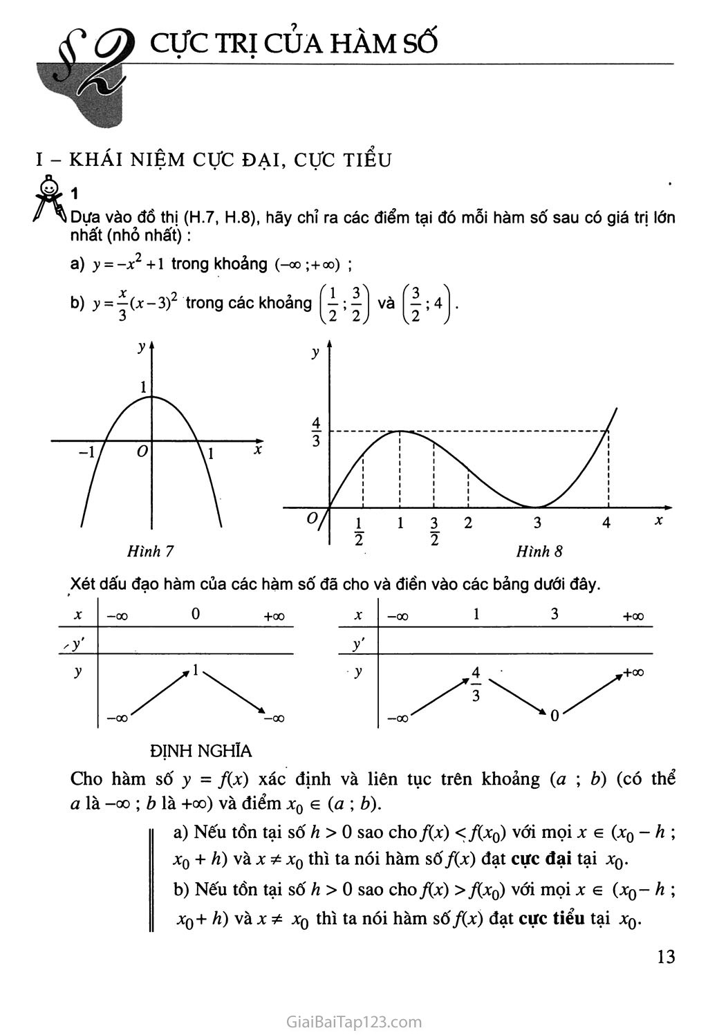 Bài 2. Cực trị của hàm số trang 1