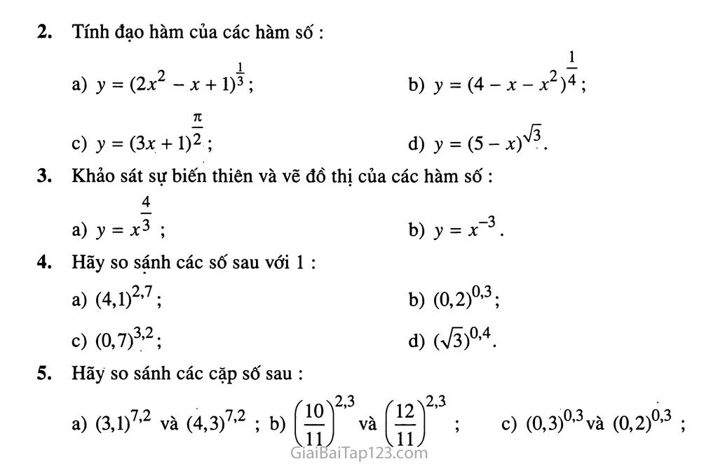 Bài 2. Hàm số lũy thừa trang 6