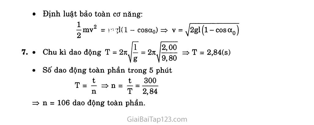 Bài 3: Con lắc đơn trang 5