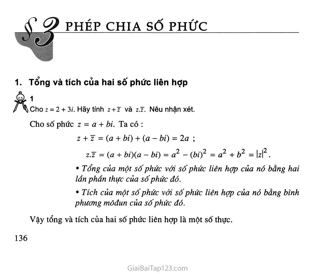 Bài 3. Phép chia số phức trang 1