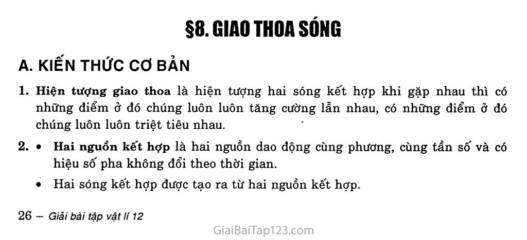 Bài 8: Giao thoa sóng trang 1