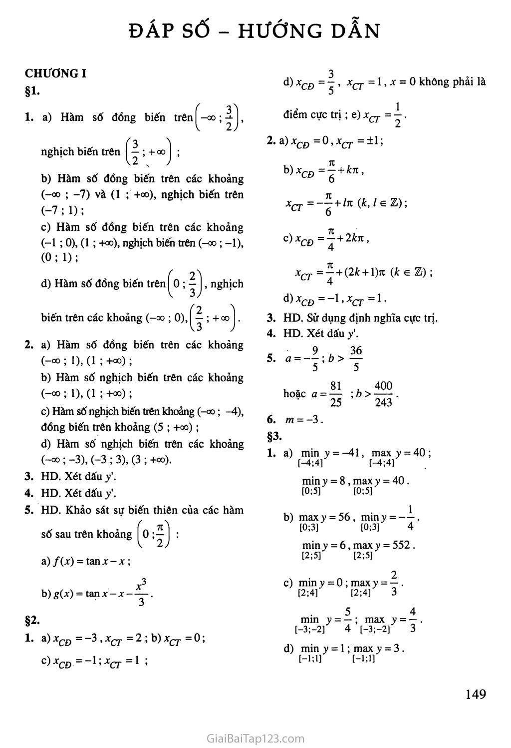 Đáp số - Hướng dẫn trang 1