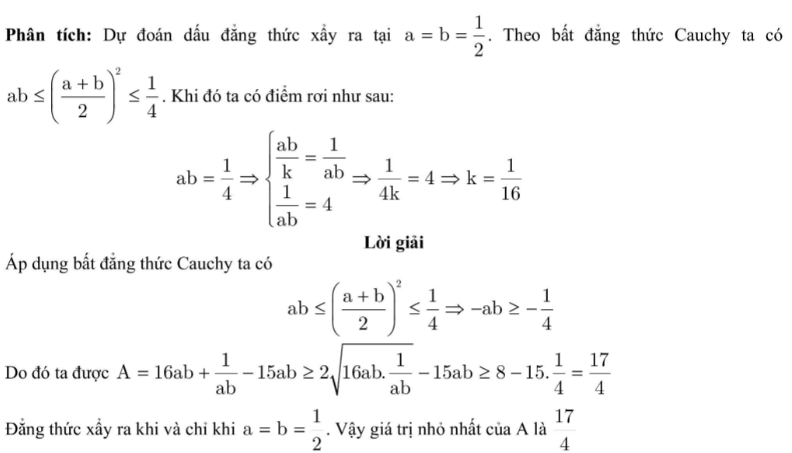 Áp dụng bất đẳng thức Cô - si, tìm GTLN - GTNN của biểu thức (2023 + Bài tập) (ảnh 1)