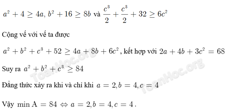 Áp dụng bất đẳng thức Cô - si, tìm GTLN - GTNN của biểu thức (2023 + Bài tập) (ảnh 1)