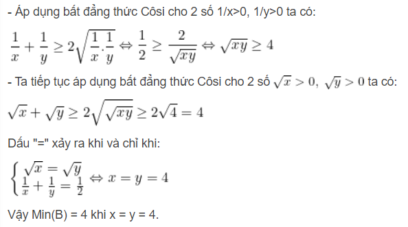 Áp dụng bất đẳng thức Cô - si, tìm GTLN - GTNN của biểu thức (2023 + Bài tập) (ảnh 1)