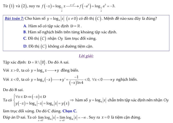 Đạo hàm logarit, công thức và các dạng bài tập (ảnh 1)