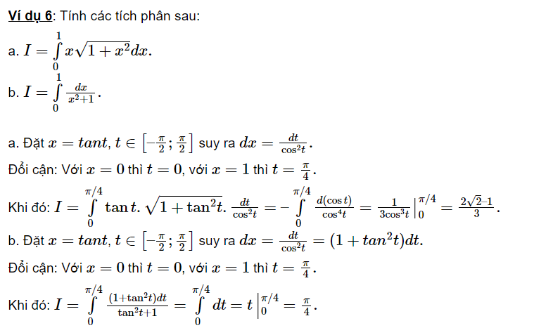 Phương pháp đổi biến số trong tích phân (2024)  (ảnh 1)