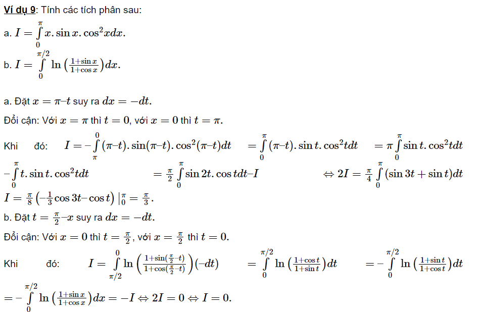 Phương pháp đổi biến số trong tích phân (2024)  (ảnh 1)