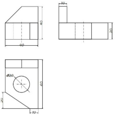 Cách vẽ hình chiếu giá vát ngang và giá vát nghiêng (ảnh 1)