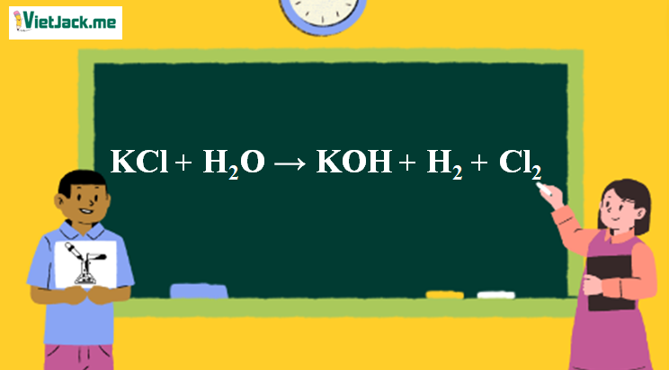 KCl + H2O → KOH + H2 + Cl2 | KCl ra Cl2 (ảnh 1)