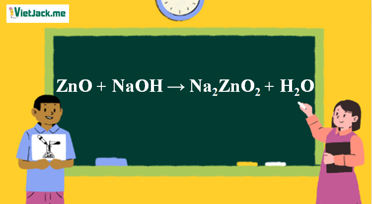 ZnO + NaOH → Na2ZnO2 + H2O | ZnO ra Na2ZnO2 (ảnh 1)