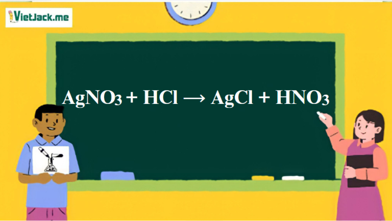 AgNO3 + HCl ⟶ AgCl	+ HNO3 | AgNO3 ra AgCl | HCl ra HNO3 (ảnh 1)