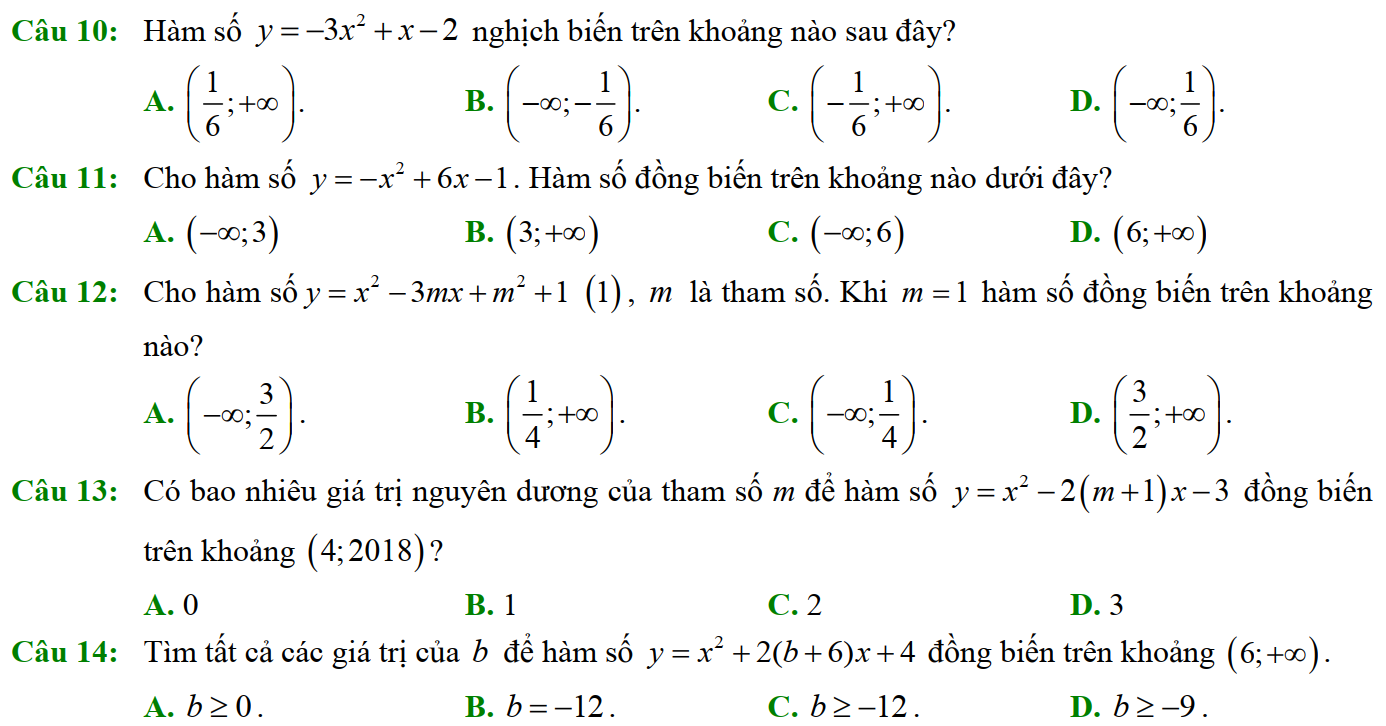 200 Bài tập về hàm số, đồ thị và các vấn đề liên quan và cách giải (2023) có đáp án (ảnh 1)