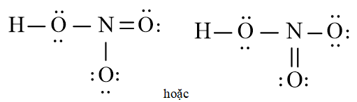 Công thức Lewis của HNO3 (Nitric acid) theo chương trình mới (ảnh 1)