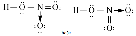 Công thức Lewis của HNO3 (Nitric acid) theo chương trình mới (ảnh 1)